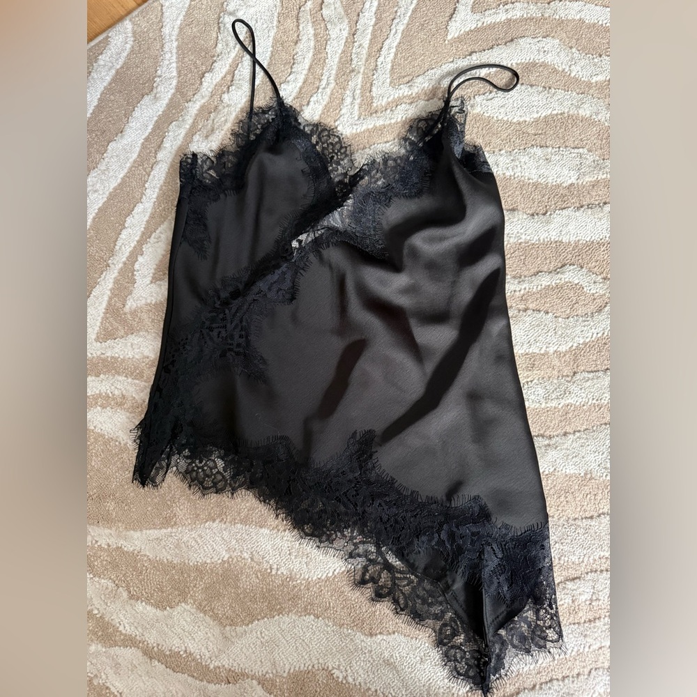 Black Lace Trim Camisole